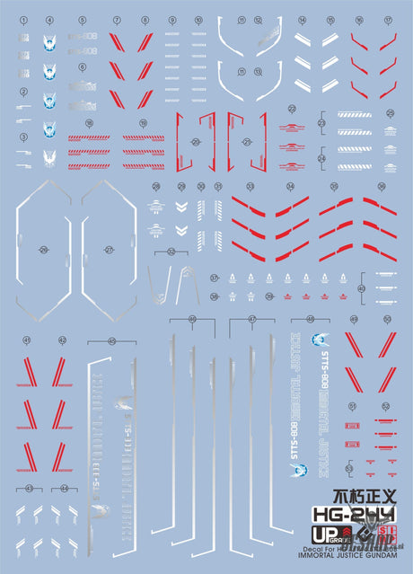 EVO - E-HG244 (UV) HG Immortal Justice Gundam Evolution Studio Decal Decals
