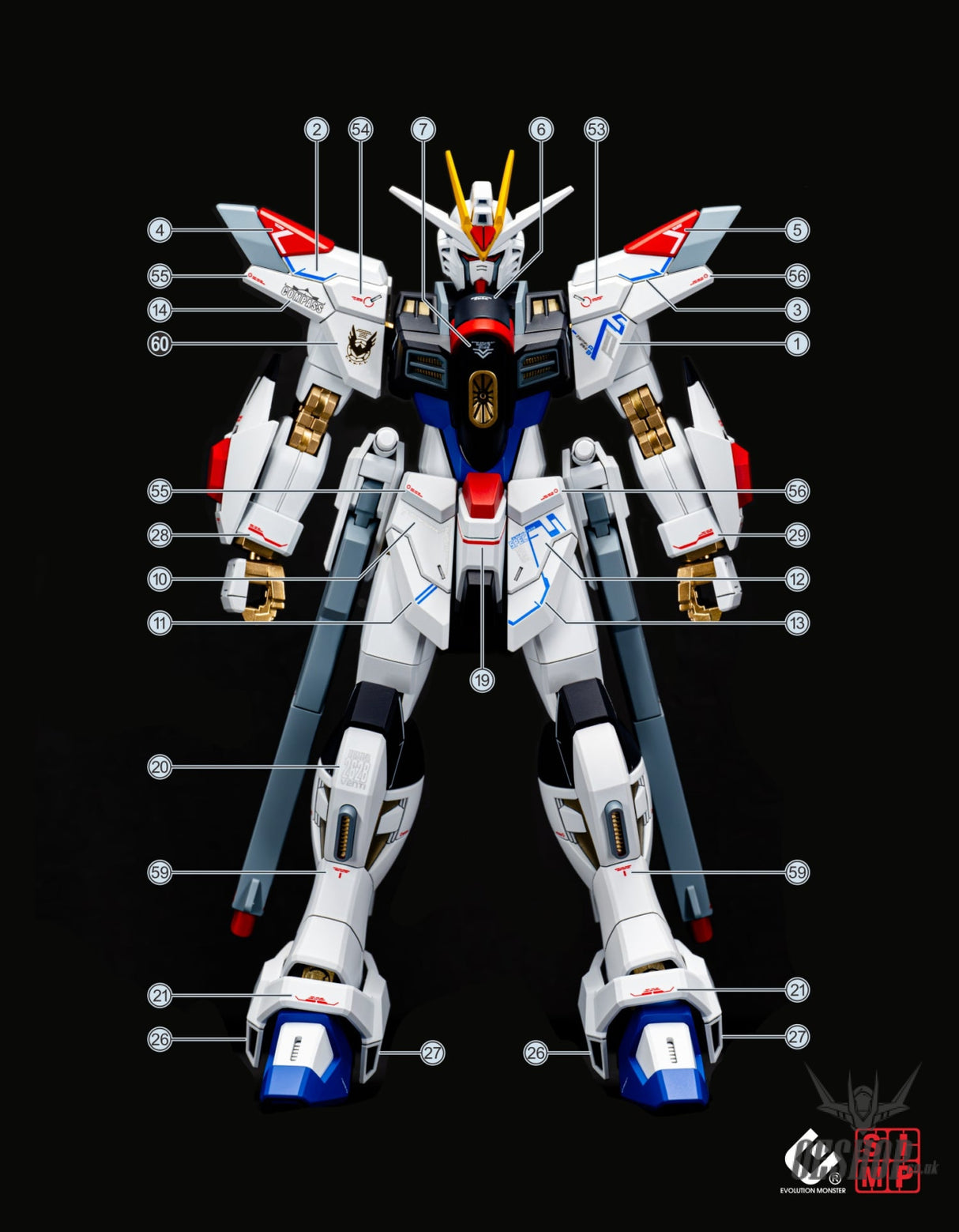 EVO - E-HG250 (UV) HG Mighty Strike Freedom Gundam Evolution Studio Decal Decals