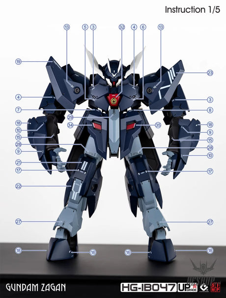 EVO - E-HGIBO-47 (UV) HGIBO Iron-Blooded Orphans GUNDAM ZAGAN Evolution Studio Decals - Decals