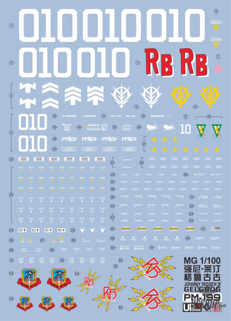 EVO - E-m199 (UV) MG Johnny Ridden’s Gelgoog Evolution Studio Decals Decals