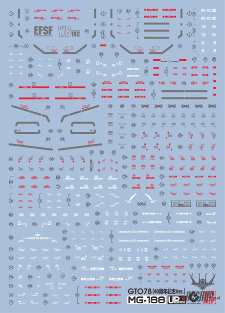 EVO - E-MG188 (UV) MG GTO78 + 40 Anniversary Edition Evolution Studio Decals Decals