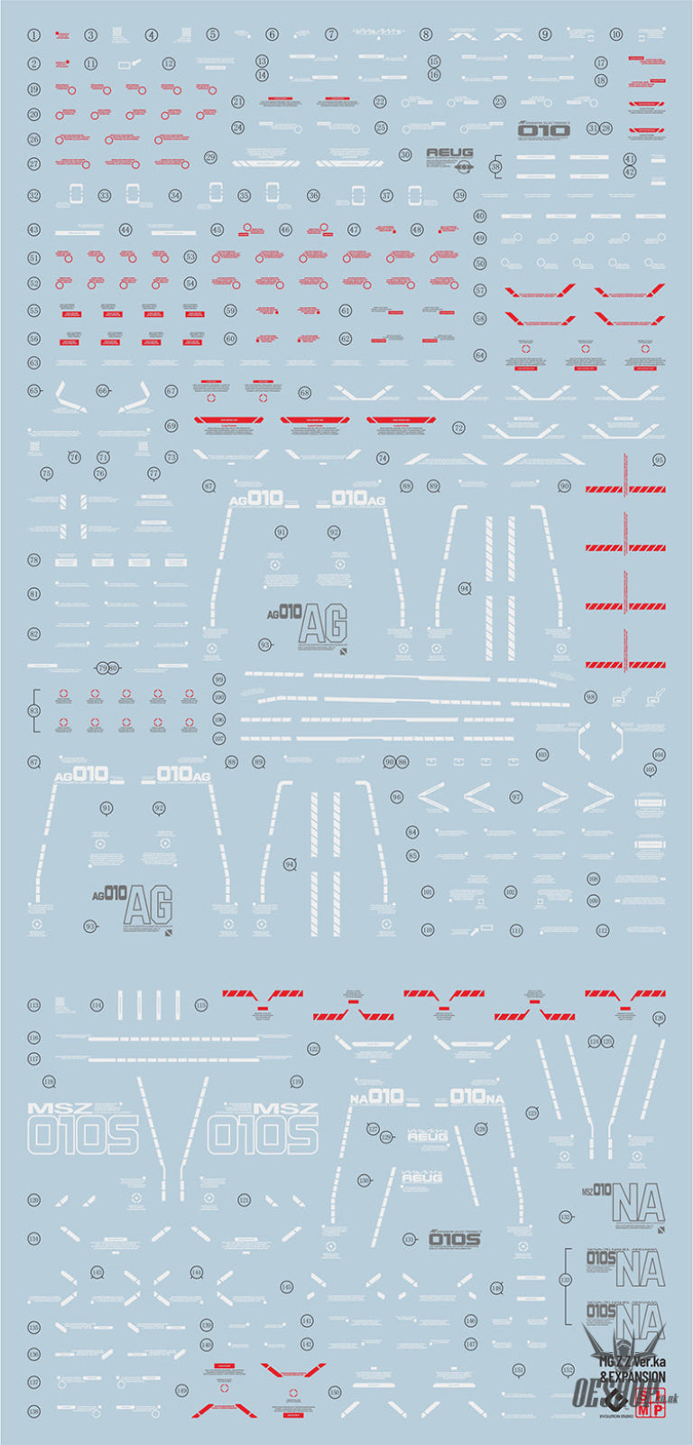 Evo -E-Mg196 (Uv) Mg Zz Gundam+Expansion Evolution Studio Decals