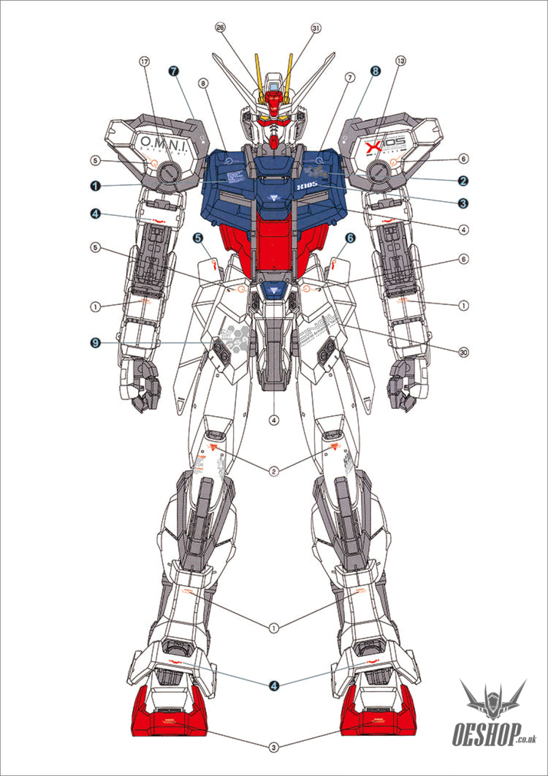 Evo - E-Pg09 (Uv) Pg Gat-X105 Strike Gundam Evolution Studio Decals