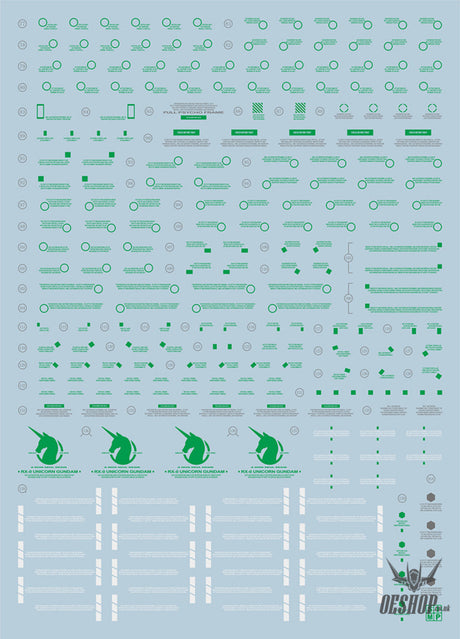 Evo - E-Pg15Fb (Gilding Green) Pg Unicorn Final Battle Gundam Evolution Studio Decals