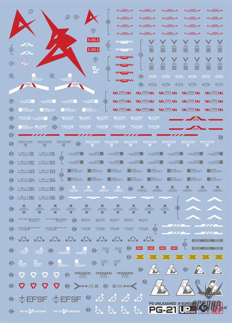 EVO - E-PG21 (UV) PG Unleashed RX-93 Nu Gundam Evolution Studio Decals - Decals