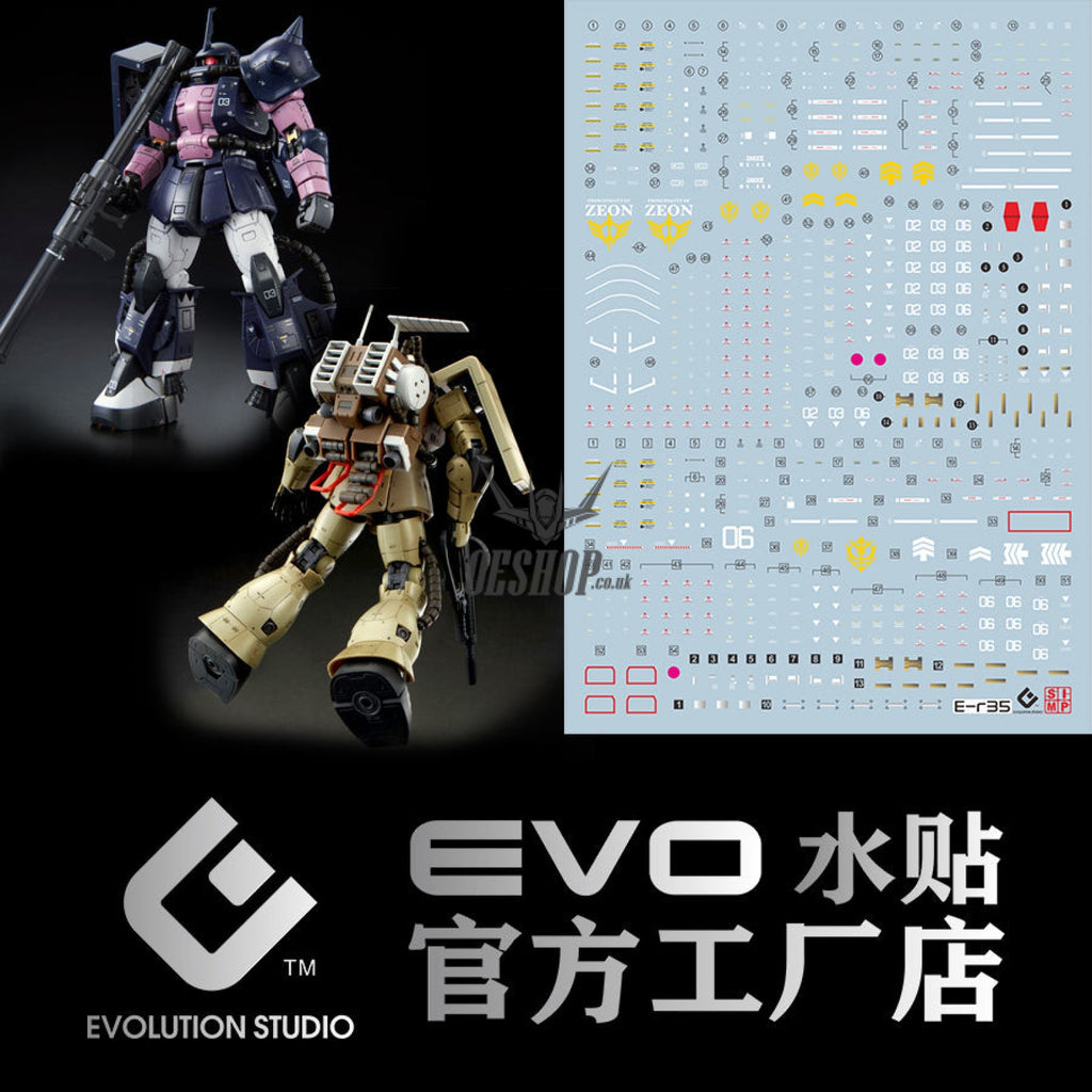 Evo E-R35 Rg Black 3Star & Minelayer Zaku Uv Evolution Studio Decals