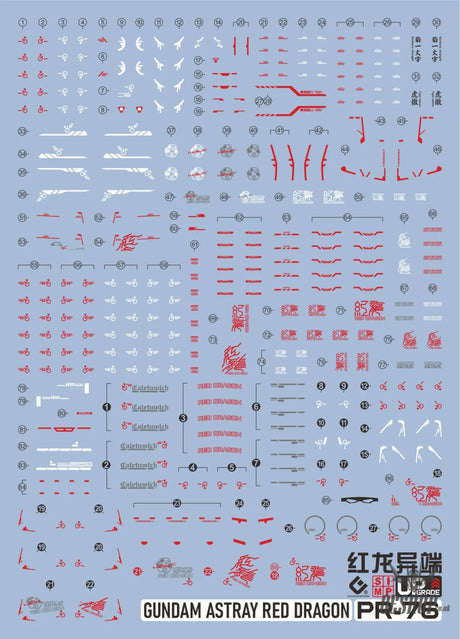 EVO E-r76 RG Astray Red Dragon UV Evolution Studio Decals - Decals