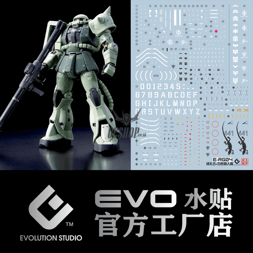 Evo - E-Rg04 Rg Mass Productive Zaku 2+White Ogre Evolution Studio Decals