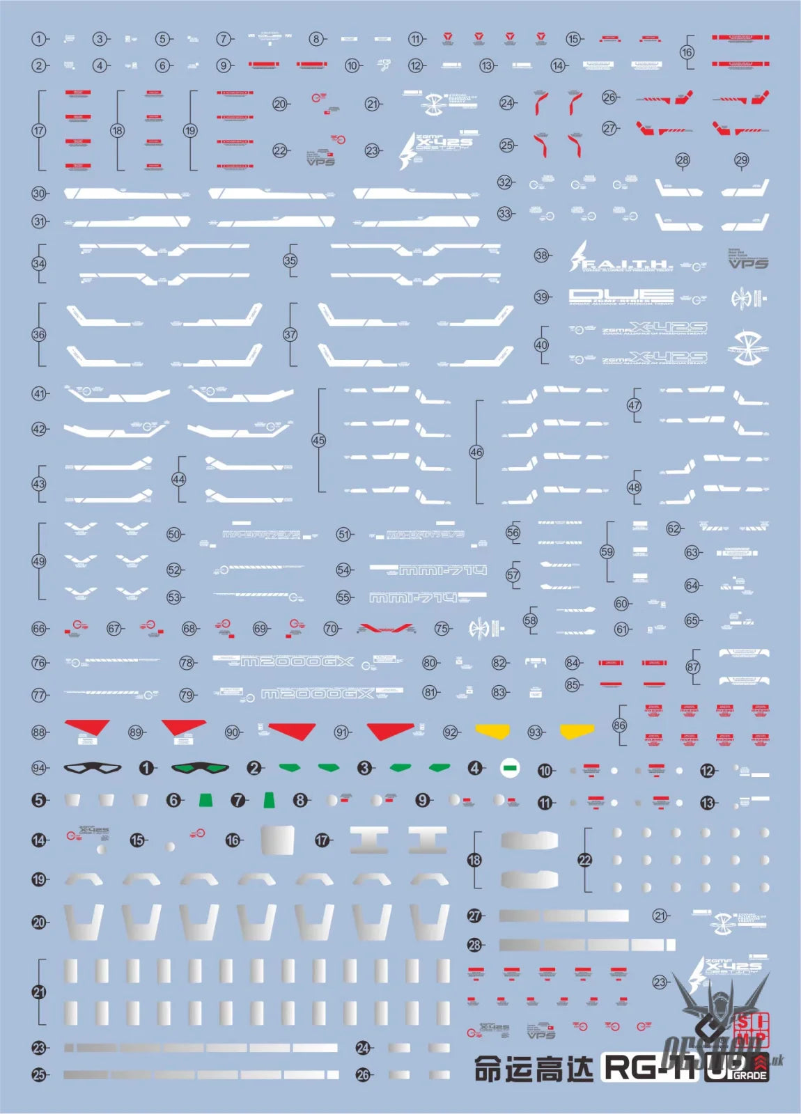 EVO - E-RG11 RG Destiny Gundam UV Evolution Studio Decals - Decals
