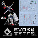 EVO E-RG17 RG TV Wing Gundam + Zero Gundam UV Evolution Studio Decals (New) Decals