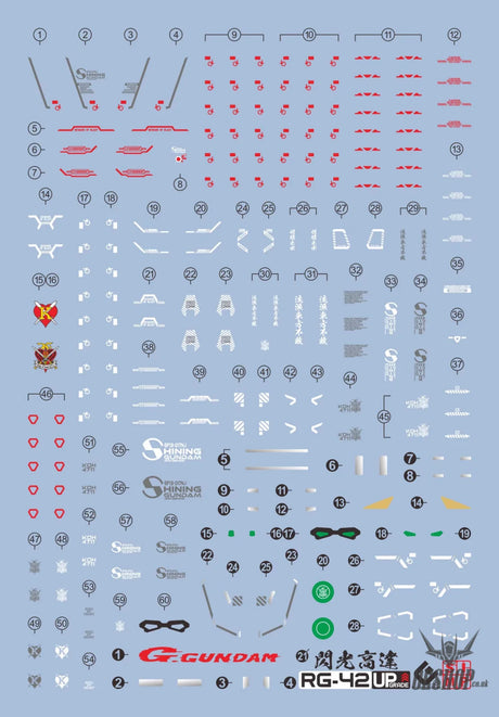 EVO - E-RG42 RG Shining Gundam UV Evolution Studio Decals - Decals