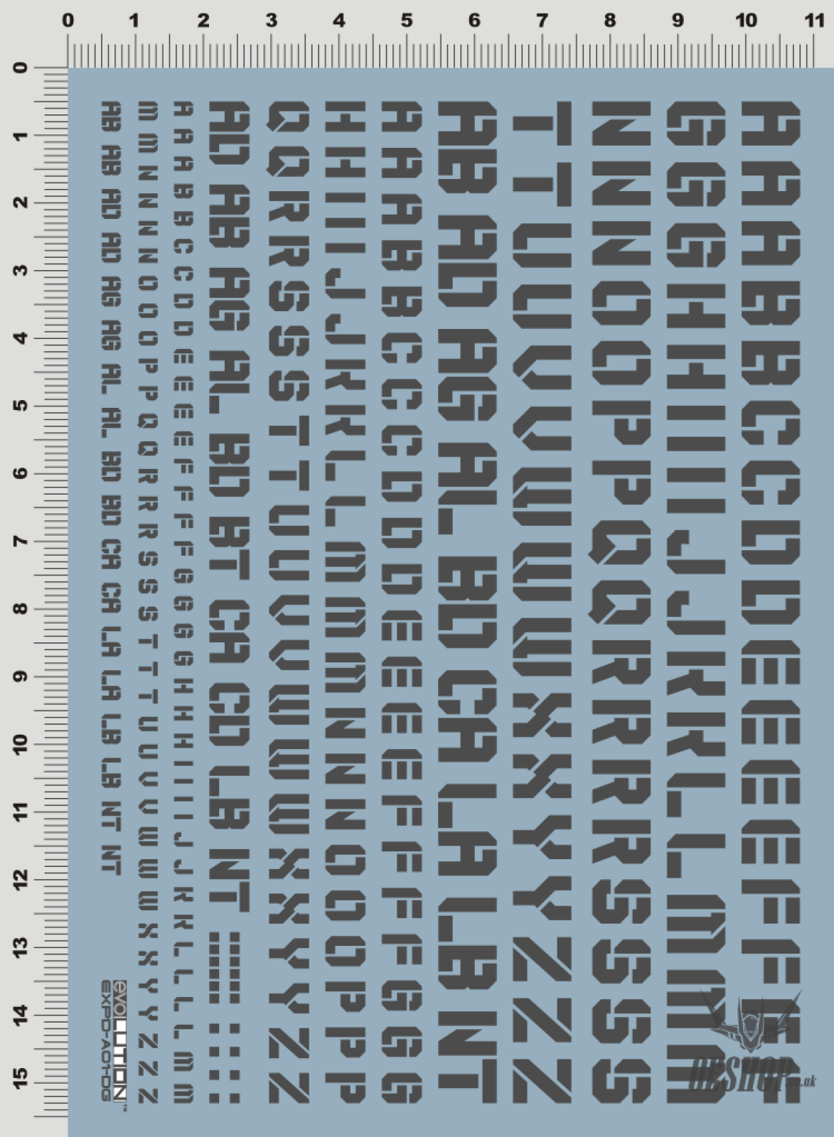 Evo - Expd Trd Hiq Model Letters Numbers Evolution Studio Decals Expd-G (Dark Gray)
