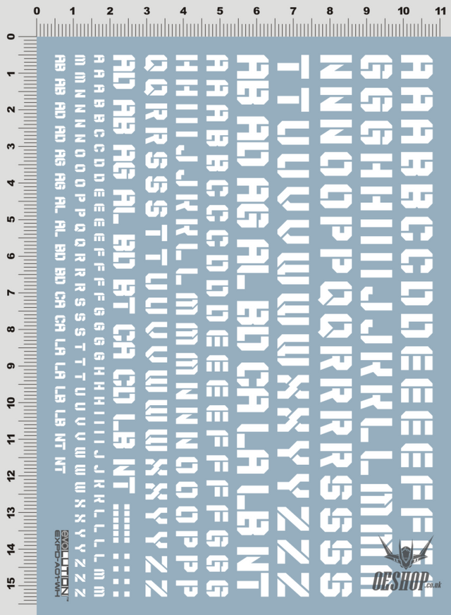 Evo - Expd Trd Hiq Model Letters Numbers Evolution Studio Decals Expd-W (White) (Uv)