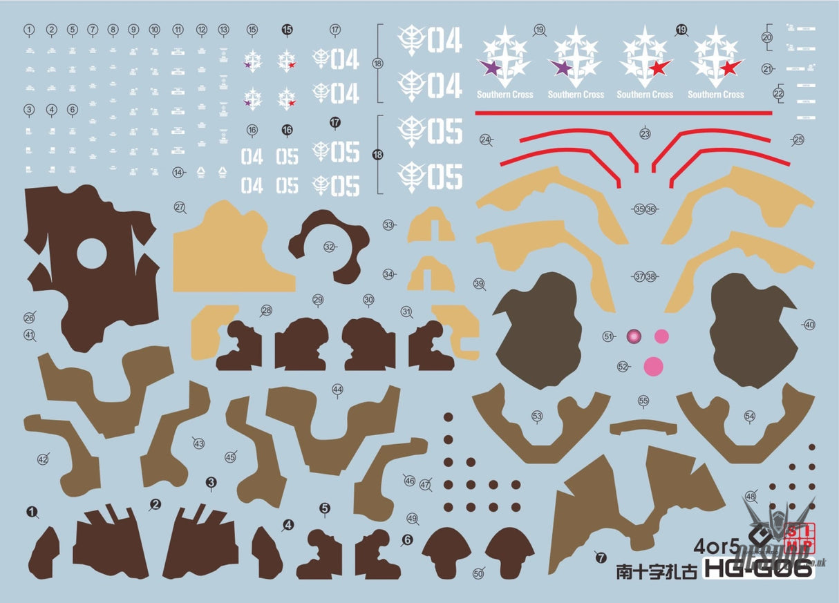 EVO - HG-G6 (UV) HG MS-06GD Southren Cross 04 or 05 Evolution Studio Decals Decals