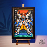 Framed Arts Handmade 3D Decor Paper Art Picture Mecha Robot ZGMF-X20A Black Frame Small 45x33cm Picture Frames