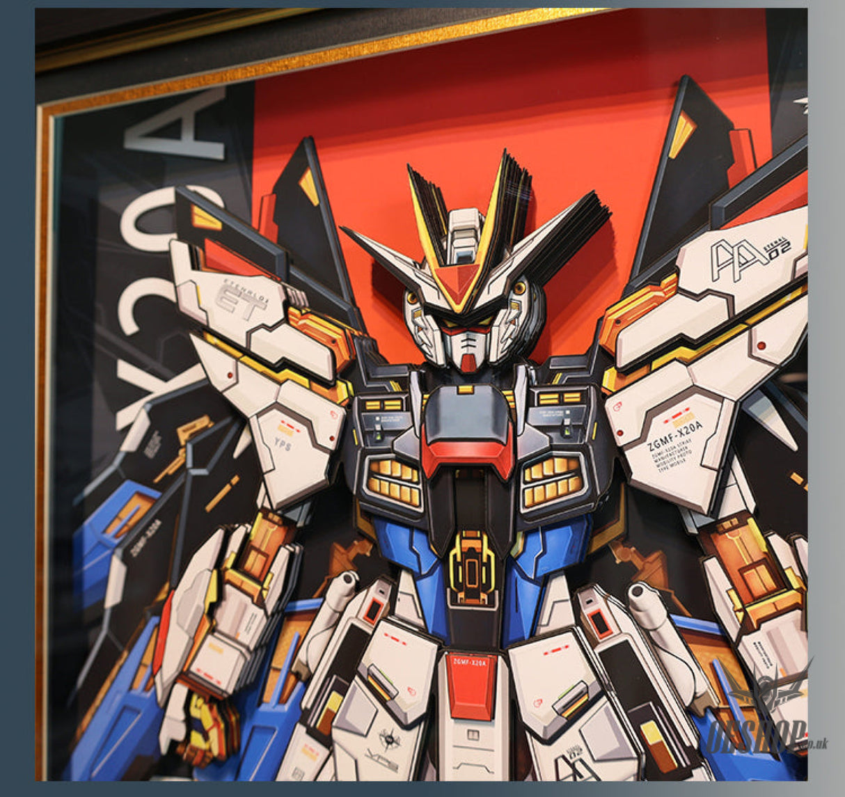 Framed Arts Handmade 3D Decor Paper Art Picture Mecha Robot ZGMF-X20A Picture Frames