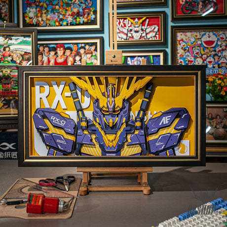 Framed Arts Handmade 3D Decor Paper Art RX-0 Banshee Picture Black Frame Small 45x26cm Picture Frames