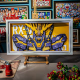 Framed Arts Handmade 3D Decor Paper Art RX-0 Banshee Picture White Frame Small 45x26cm Picture Frames