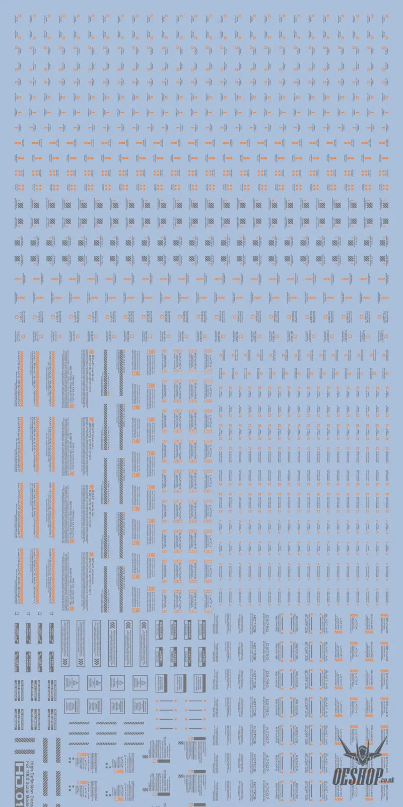 Funny Cat E-HD 1/100 Universal Marking HD Series High-Definition Water Decals Funny Cat Decals E-HD 01 Orange Gray