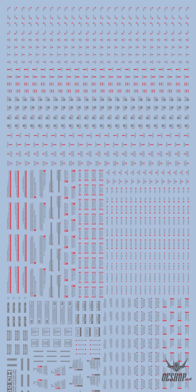 Funny Cat E-HD 1/100 Universal Marking HD Series High-Definition Water Decals Funny Cat Decals E-HD 01 Red Gray Decals