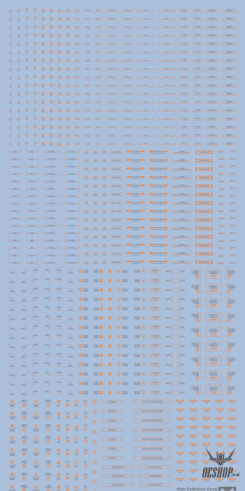 Funny Cat E-HD 1/100 Universal Marking HD Series High-Definition Water Decals Funny Cat Decals E-HD 03 Orange Gray