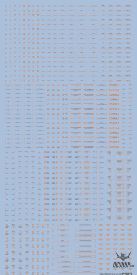 Funny Cat E-HD 1/100 Universal Marking HD Series High-Definition Water Decals Funny Cat Decals E-HD 03 Orange Gray