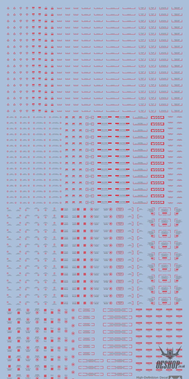 Funny Cat E-HD 1/100 Universal Marking HD Series High-Definition Water Decals Funny Cat Decals E-HD 03 Red Gray Decals