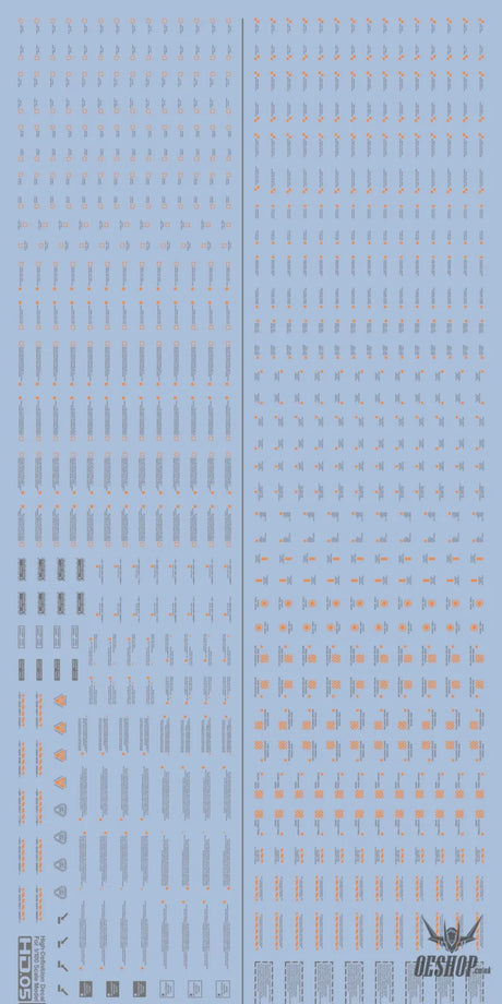 Funny Cat E-HD 1/100 Universal Marking HD Series High-Definition Water Decals Funny Cat Decals E-HD 05 Orange Gray