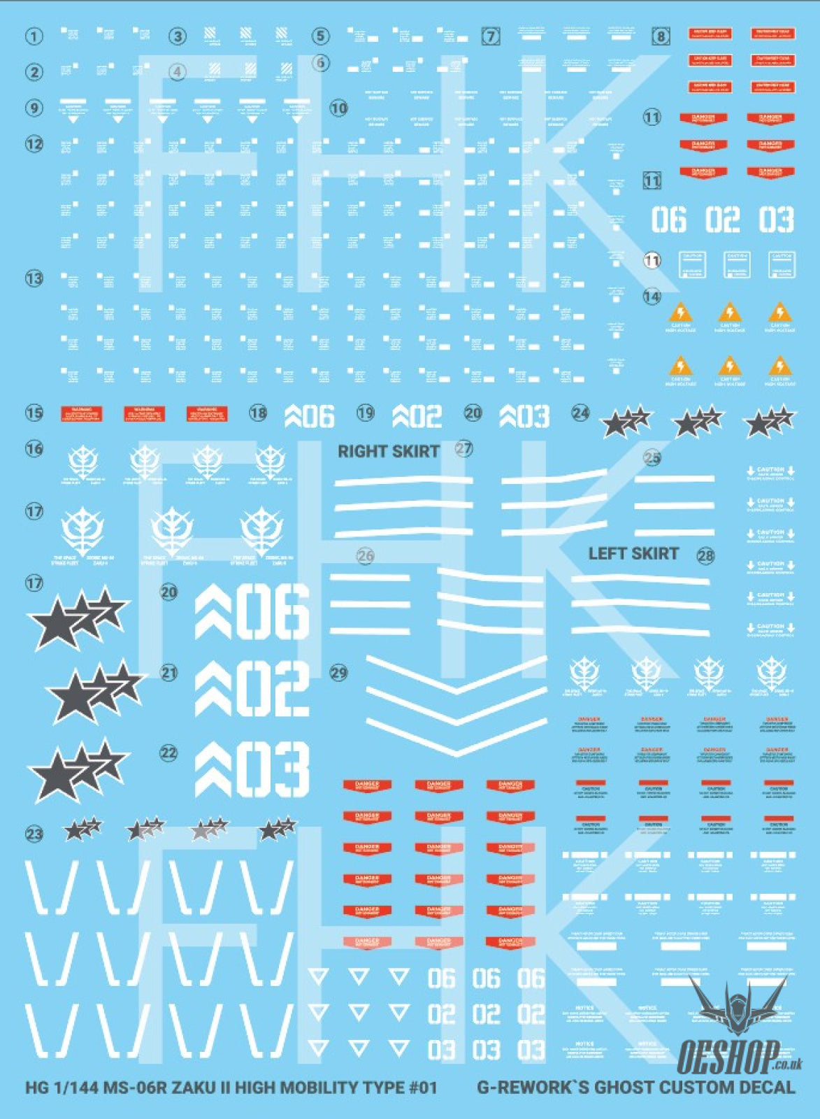 G-Rework Decals - [HG] Origin MS-06R-1A Zaku II (Black Tri-Stars Full Set) CD-H152 G-Rework 7.99 OEShop