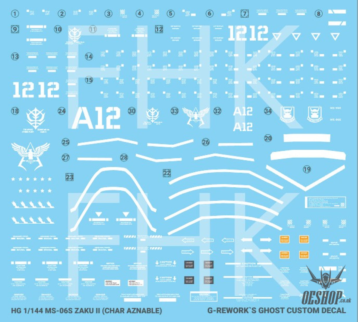 G-Rework Decals - [HG] Origin MS-06S Zaku II (Char Aznable) CD-HO-01 G-Rework 4.49 OEShop