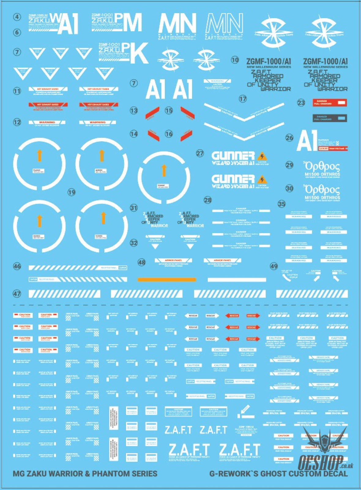 G-Rework Decals - [MG] Gunner Zaku Warrior CD-M211 G-Rework 5.99 OEShop