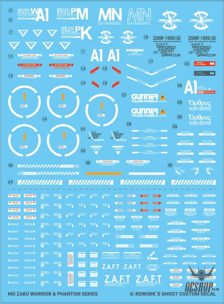 G-Rework Decals - [MG] Gunner Zaku Warrior CD-M211 G-Rework 5.99 OEShop