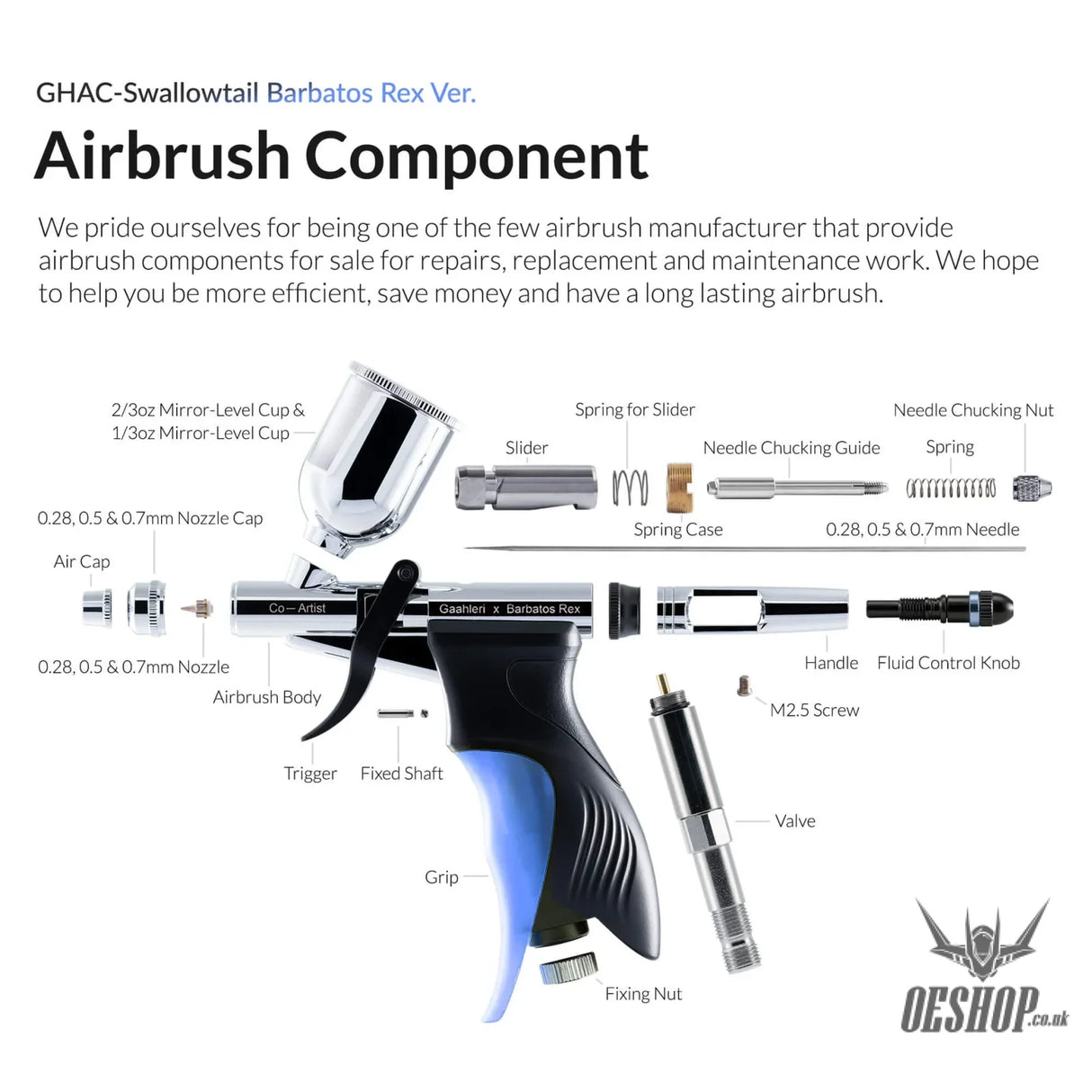 Gaahleri Ace Series GHAC-Swallowtail Barbatos Rex Ver. Airbrush Airbrushes