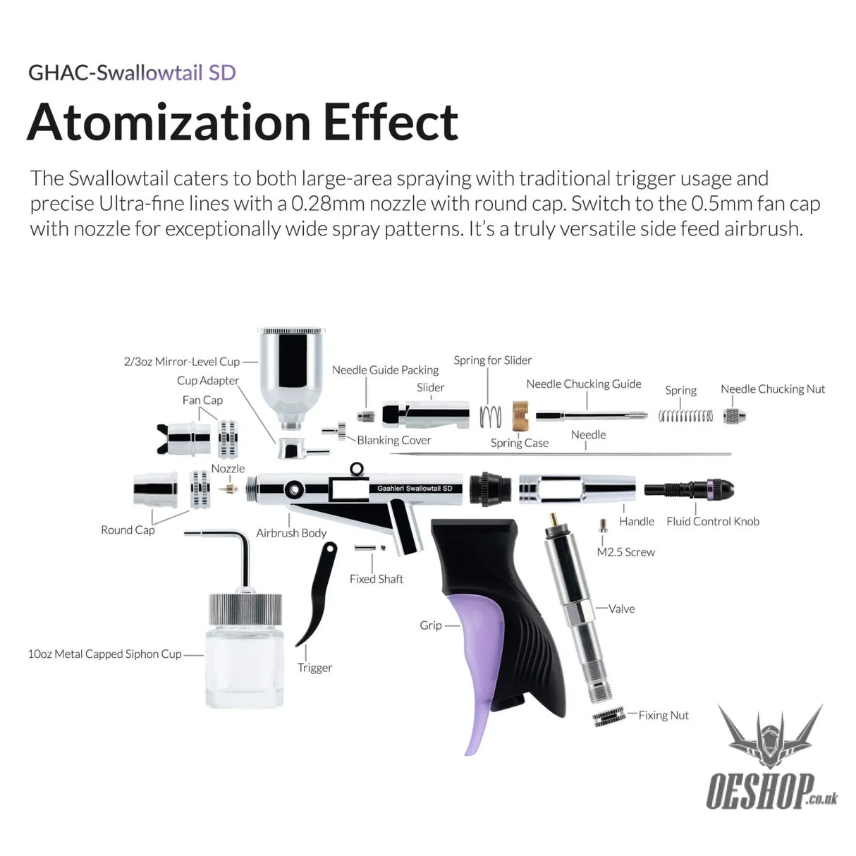 Gaahleri Ace Series GHAC-Swallowtail SD Airbrush Airbrushes