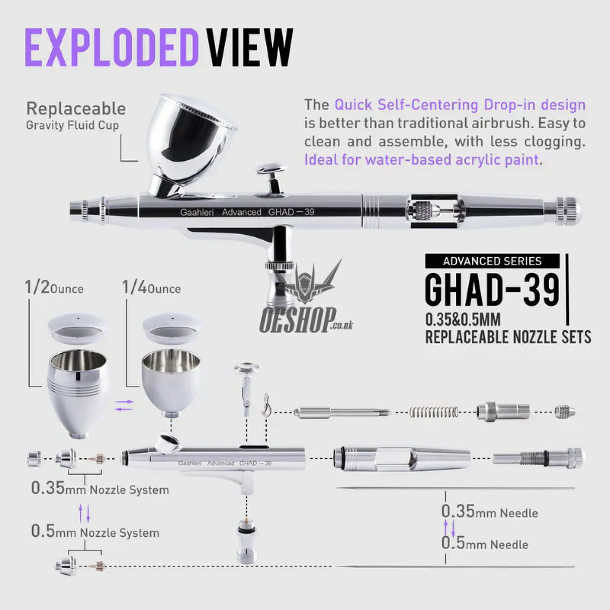 Gaahleri Advanced Series GHAD-39 Airbrush Airbrushes