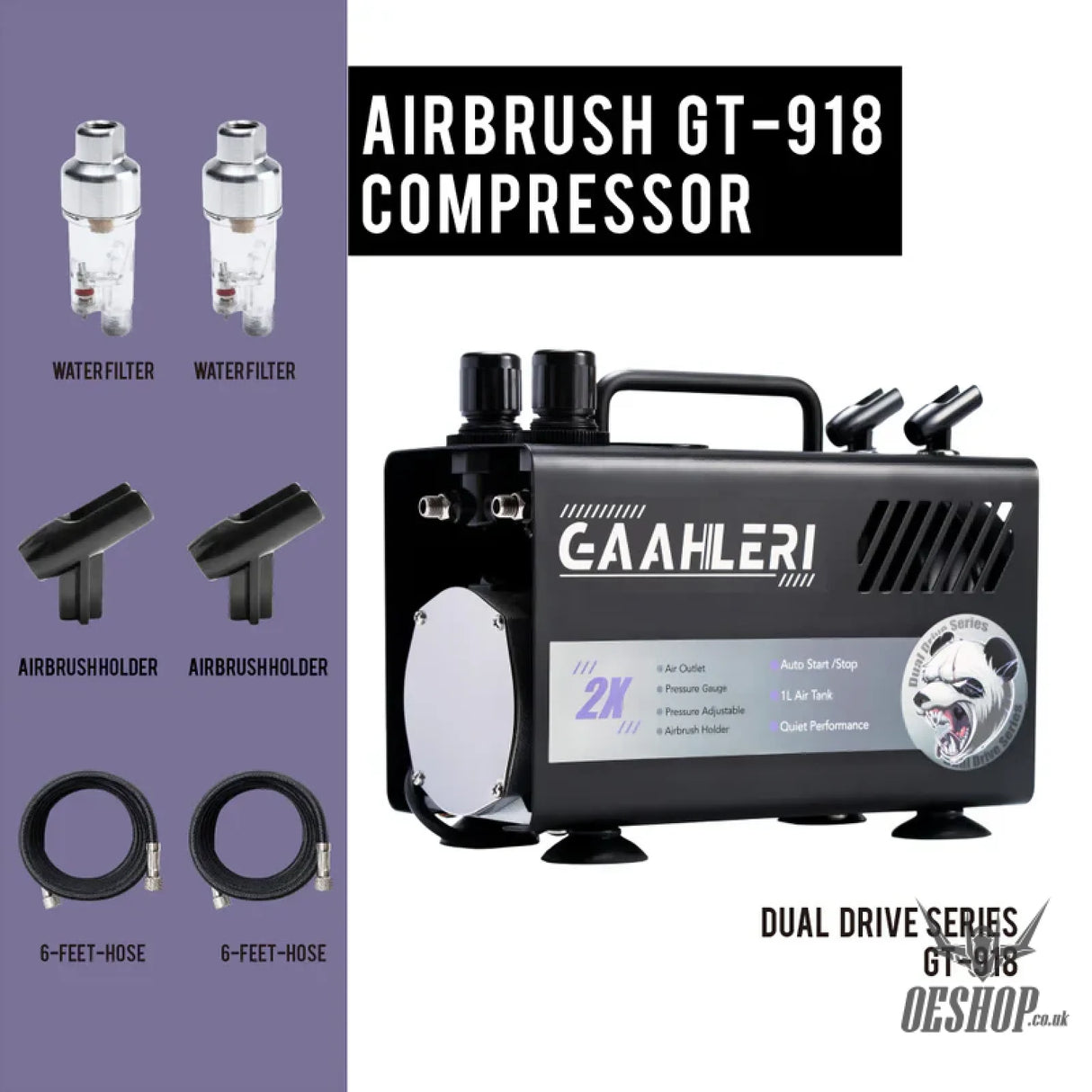 Gaahleri Dual Drive Series Airbrush Air Compressor GT-918 Compressor