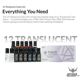 Gaahleri Kaleido ColorWorks 12 Translucent Clear Colors Set - Painting Consumables