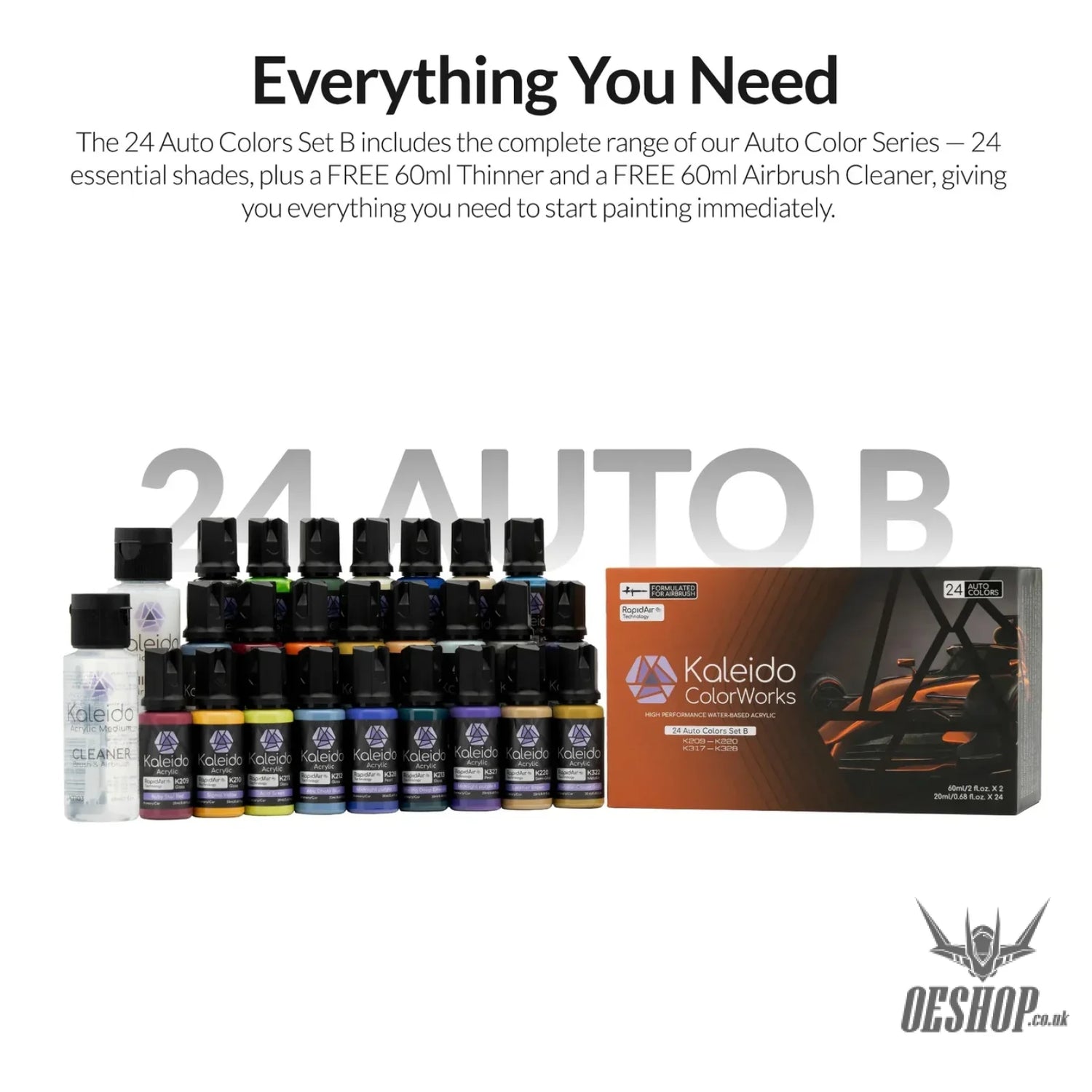 Gaahleri Kaleido ColorWorks 24 Auto Colors Set B - Painting Consumables