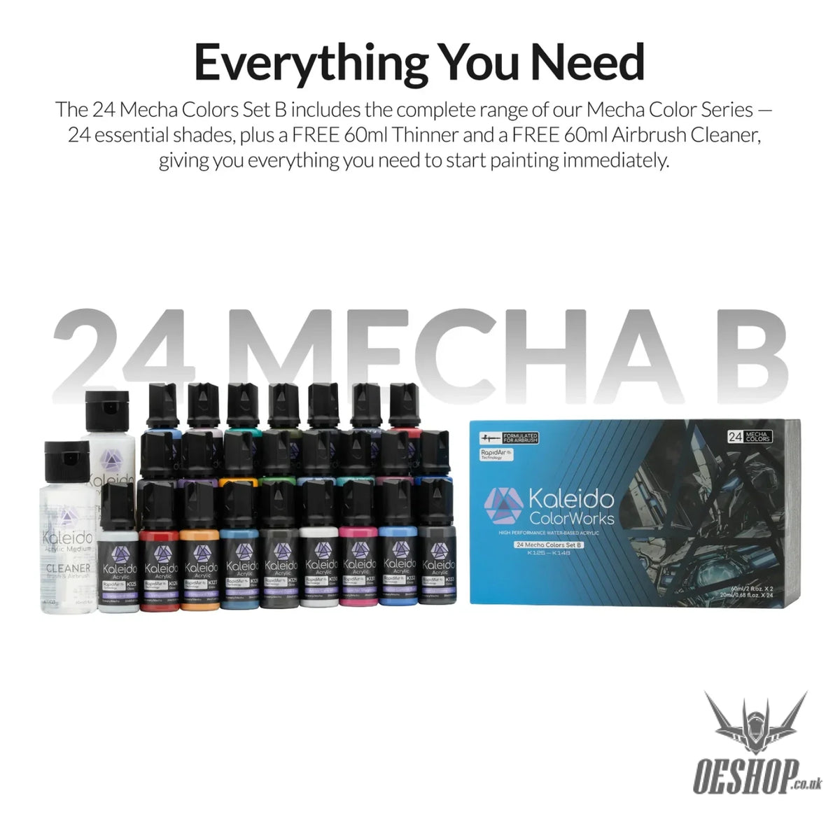 Gaahleri Kaleido ColorWorks 24 Mecha Colors Set B - Painting Consumables