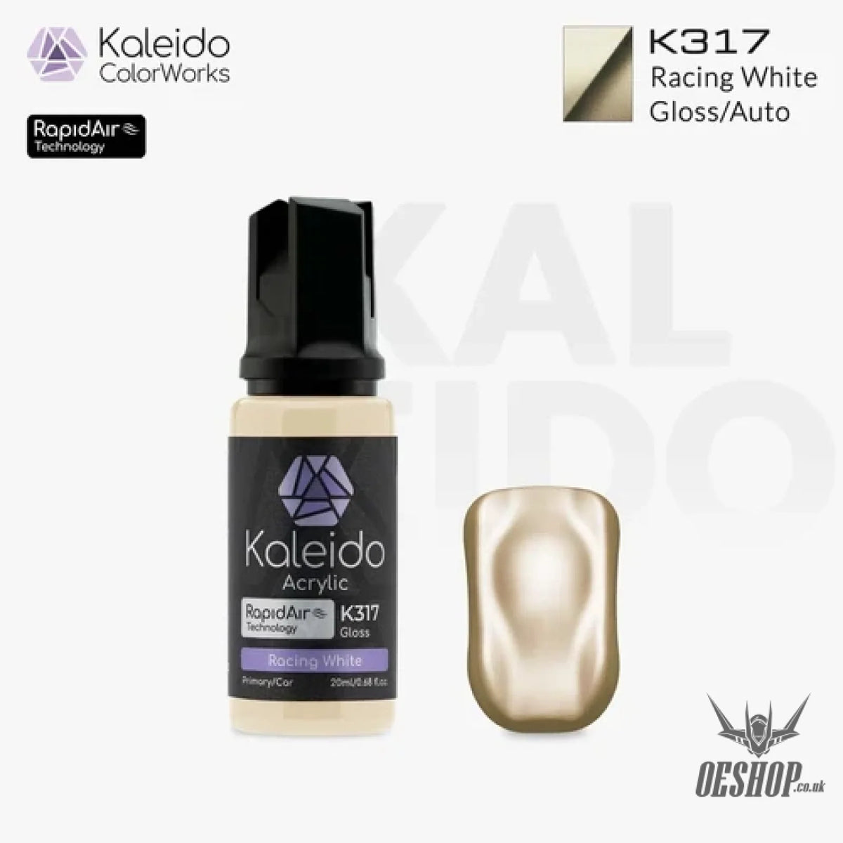Gaahleri Kaleido ColorWorks Acrylic Paints - Auto Colours 20ml - K317 Racing White - Painting Consumables