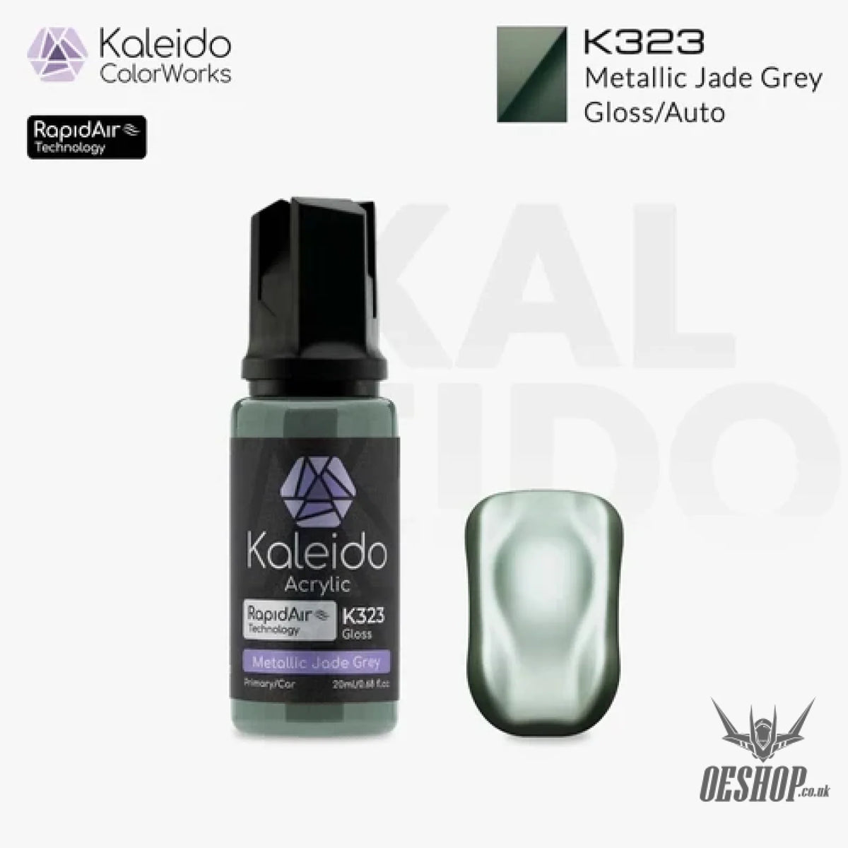 Gaahleri Kaleido ColorWorks Acrylic Paints - Auto Colours 20ml - K323 Metallic Jade Grey - Painting Consumables