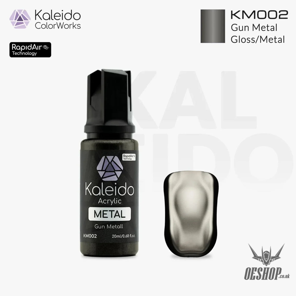 Gaahleri Kaleido ColorWorks Acrylic Paints - Metal Colours KM002 Gun Metal Painting Consumables