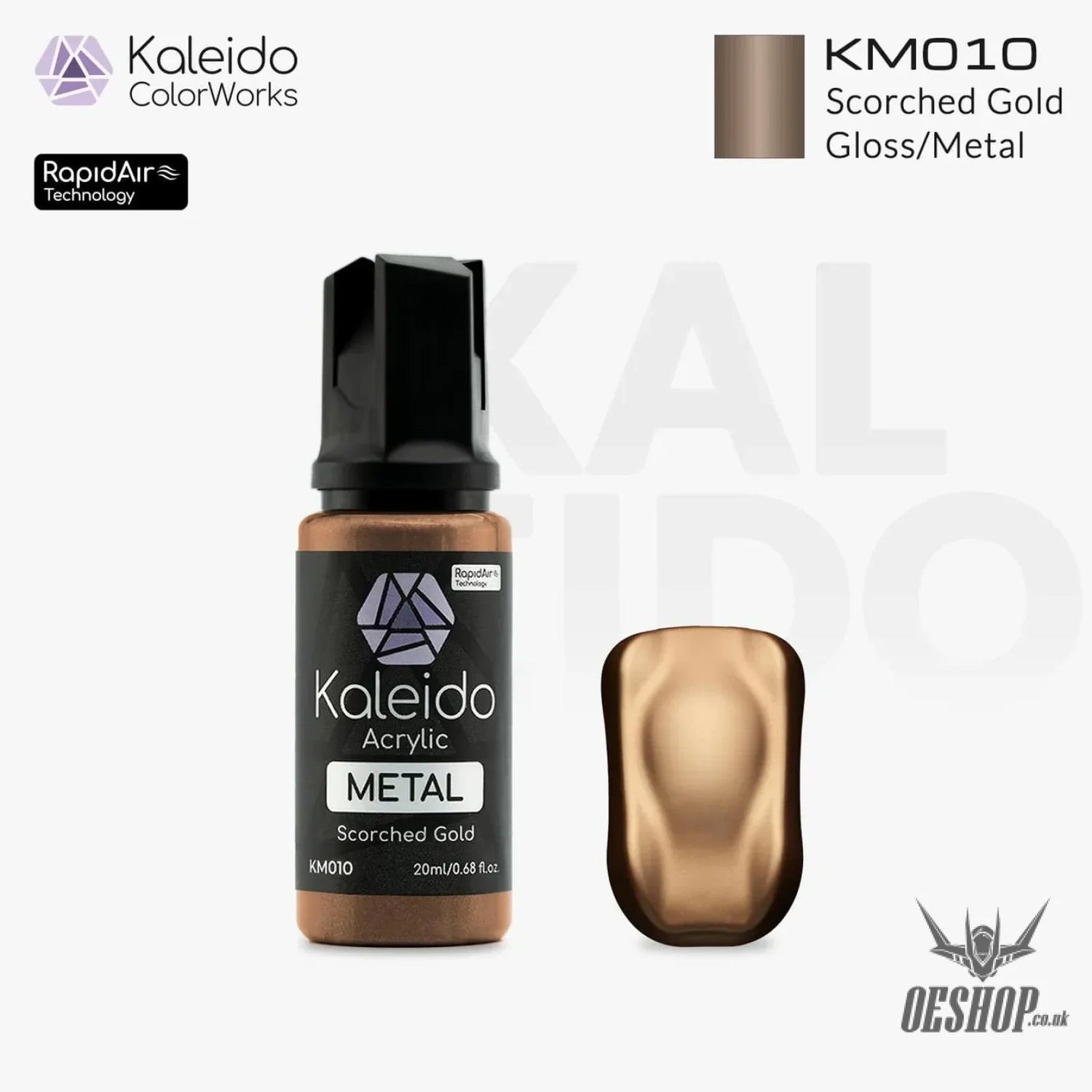 Gaahleri Kaleido ColorWorks Acrylic Paints - Metal Colours KM010 Scorched Gold Painting Consumables