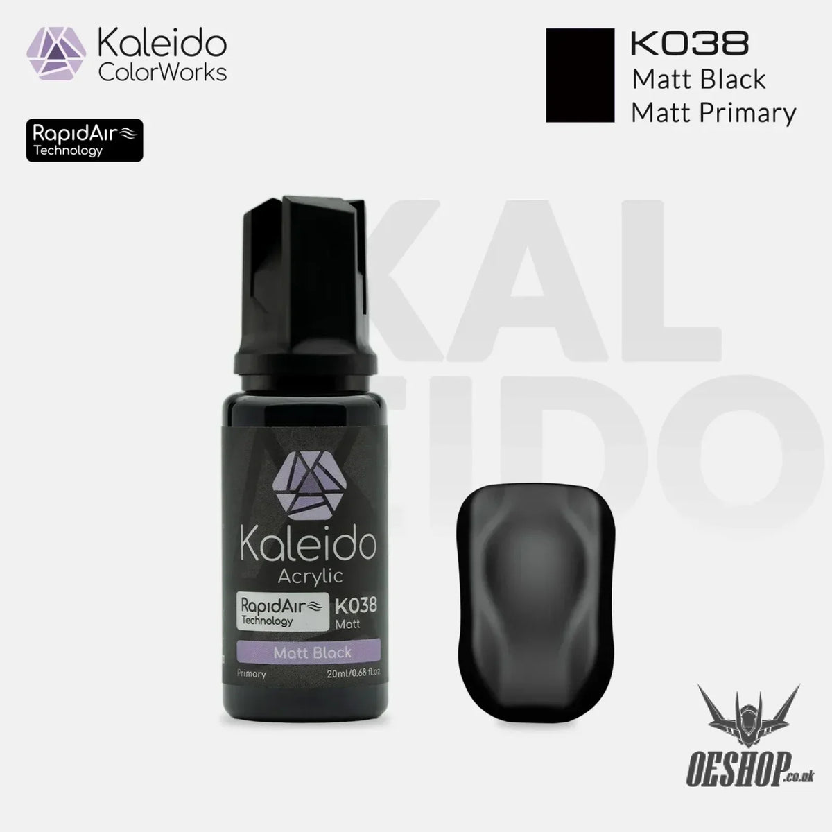 Gaahleri Kaleido ColorWorks Acrylic Paints - Primary Colors B - K038 Matt Black - Painting Consumables
