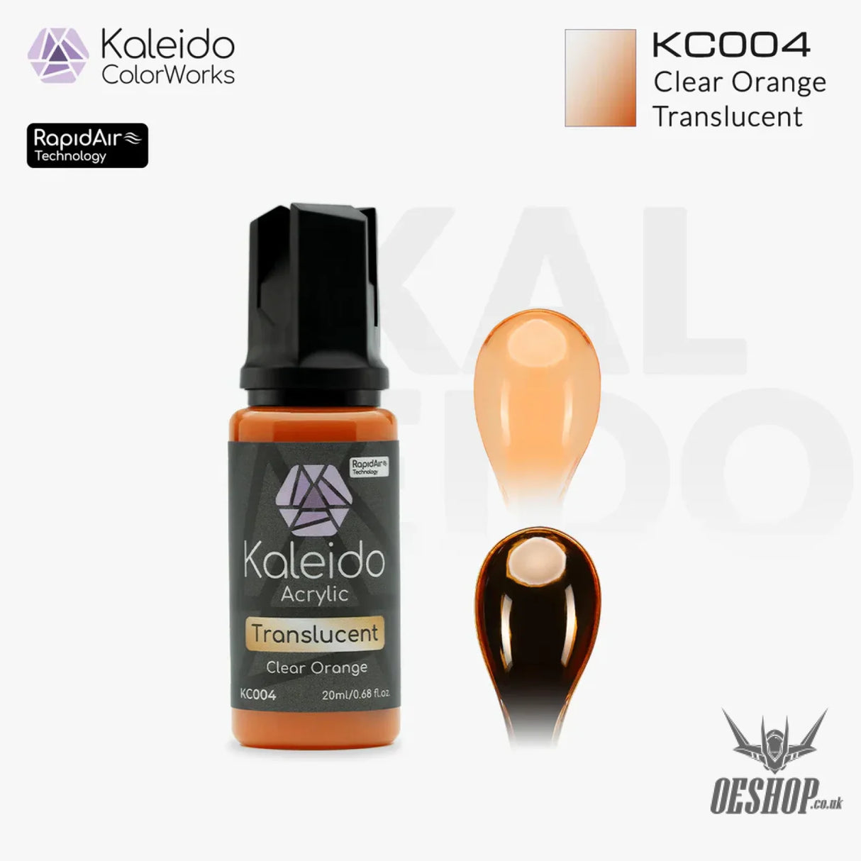 Gaahleri Kaleido ColorWorks Acrylic Paints - Translucent Clear Colours - KC004 Clear Orange - Painting Consumables