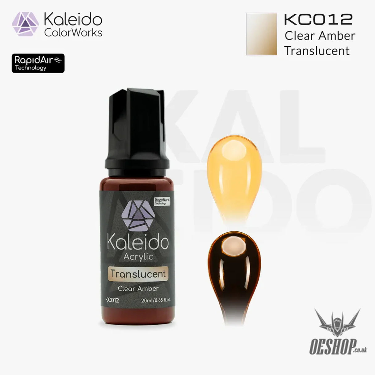 Gaahleri Kaleido ColorWorks Acrylic Paints - Translucent Clear Colours - KC012 Clear Amber - Painting Consumables