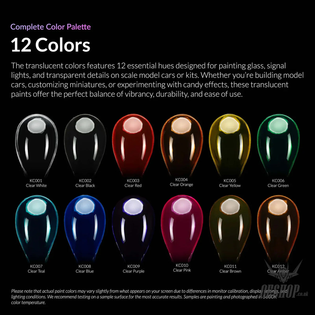 Gaahleri Kaleido ColorWorks Acrylic Paints - Translucent Clear Colours - Painting Consumables