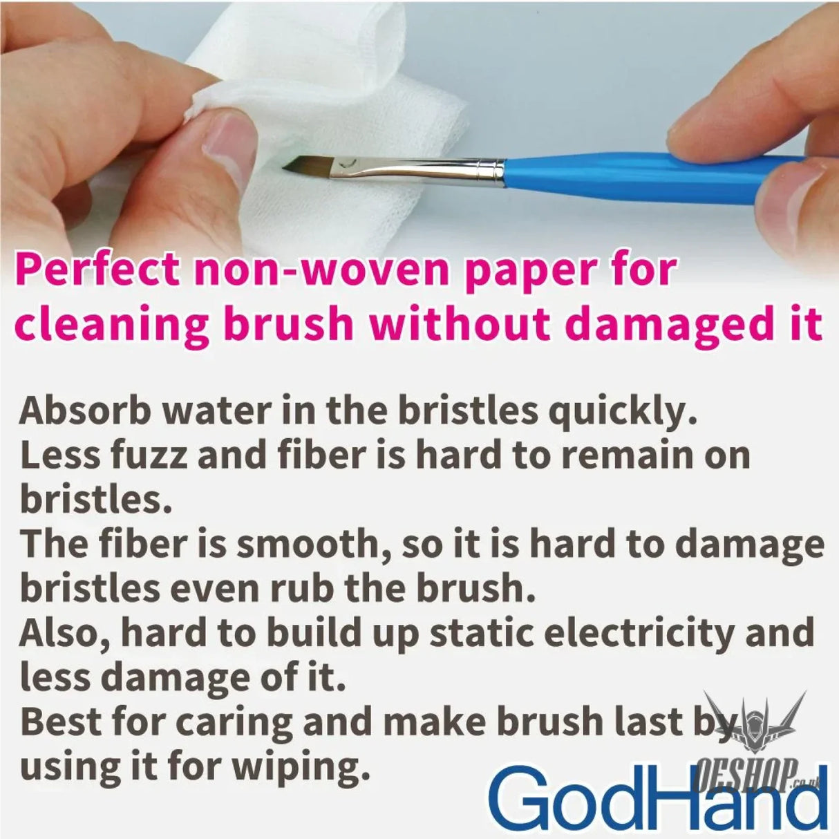 GodHand Brush Care Sheet (Pack of 50) GH-BRS-FW Paint Tools