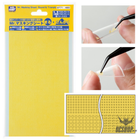 GSI Creos Mr Hobby GT-71 Mr Masking Sheet Round & Triangle 2pcs Paint Tools