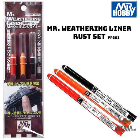 GSI Creos Mr Hobby PP-201 Weathering Liner Rust Colour Set Painting Consumables